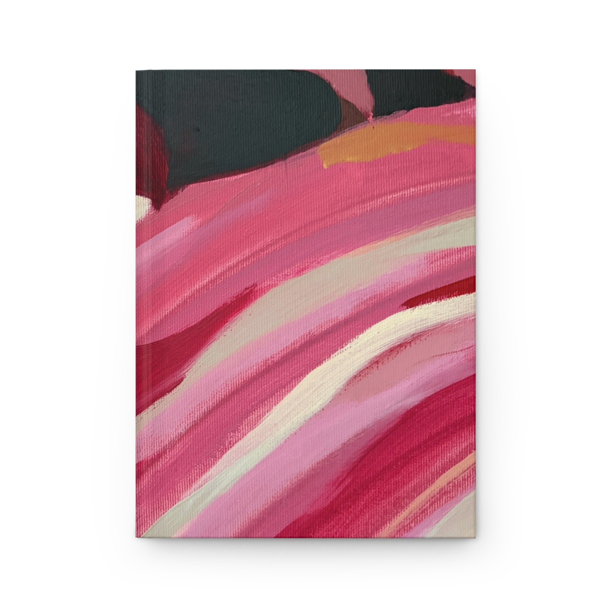 Abstract Pink Brushstroke Hardcover Journal — Matte Floral Art Notebook for Notes & Gift