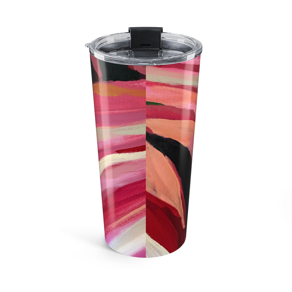 20oz Abstract Pink Swirl Tumbler — Insulated Travel Cup