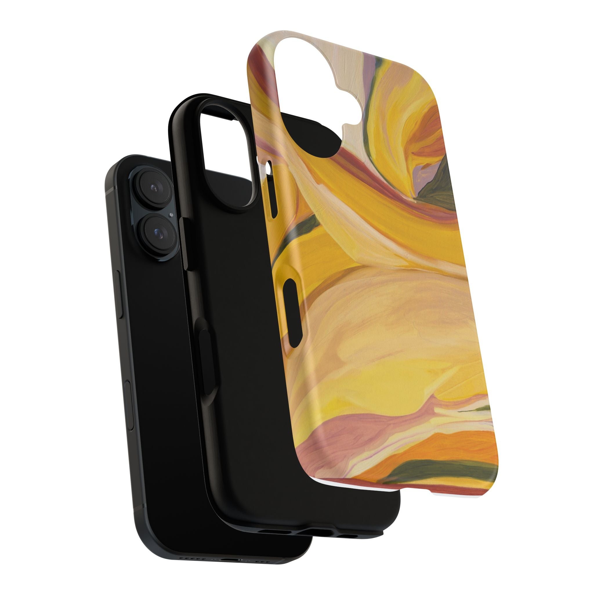Phone Case — Abstract Yellow Swirl Tough Case
