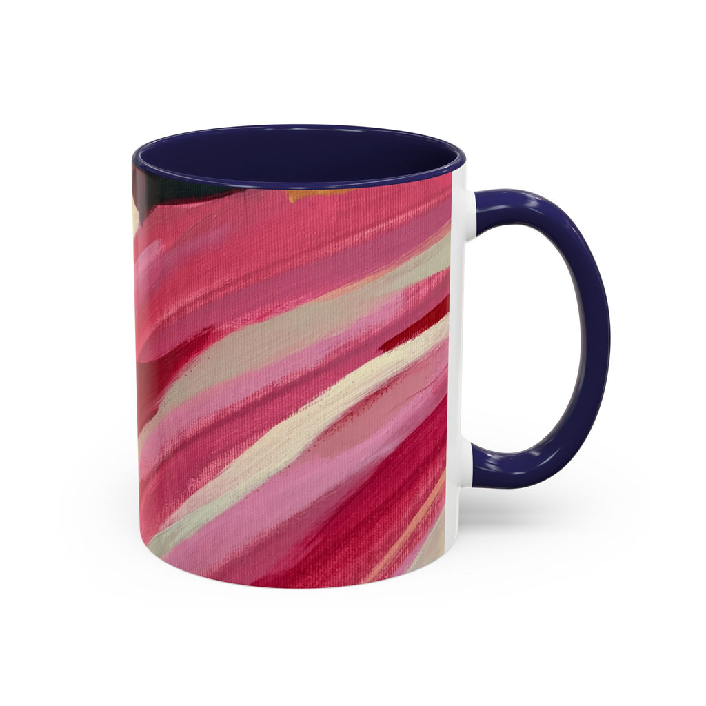 Abstract Pink Brushstroke Coffee Mug — Artistic Accent Mug (11/15oz)