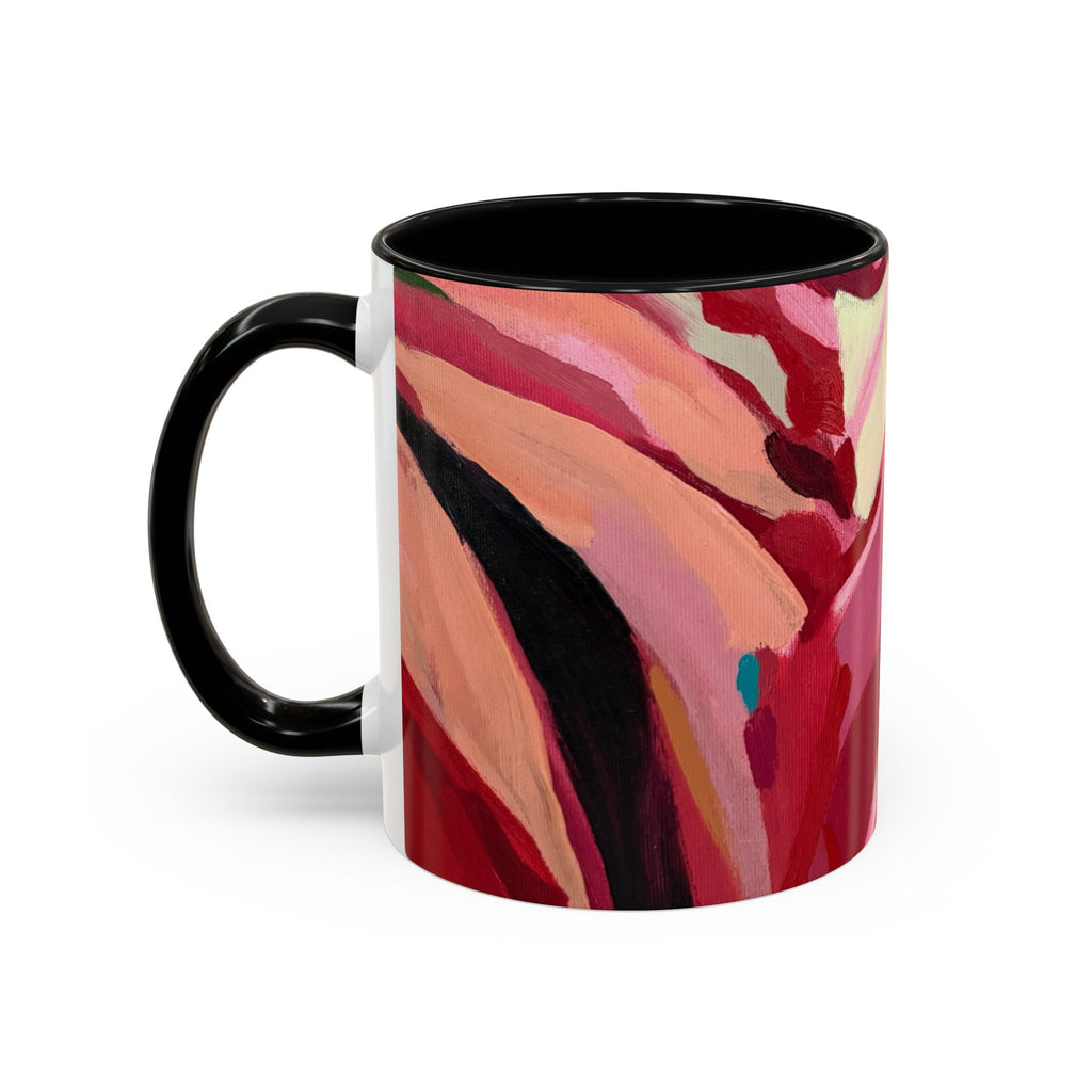 Abstract Pink Brushstroke Coffee Mug — Artistic Accent Mug (11/15oz)
