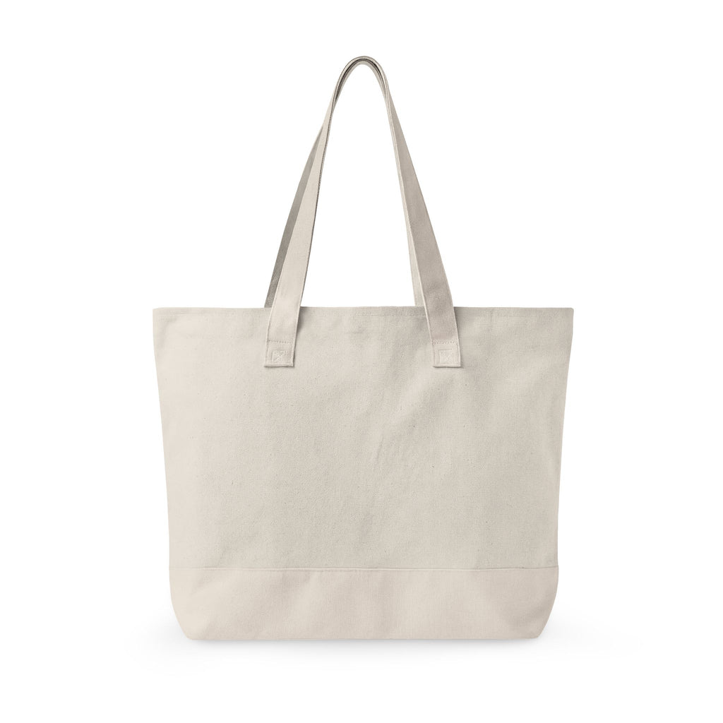 Canvas Tote Bag with Peace Wreath Design — Eco-Friendly Zippered Shoulder Tote