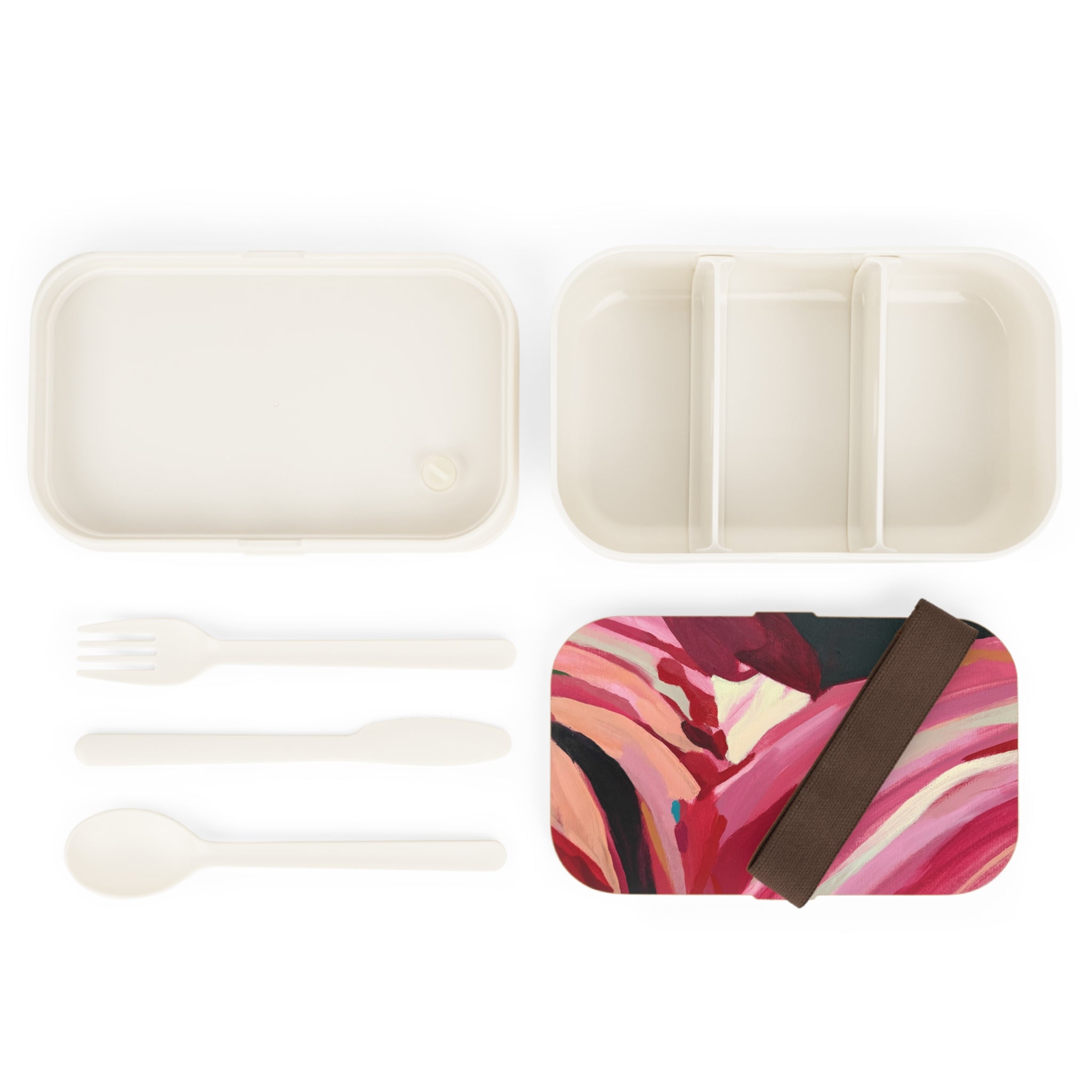 Abstract Pink Swirl Bento Lunch Box – Artistic Portable Food Container