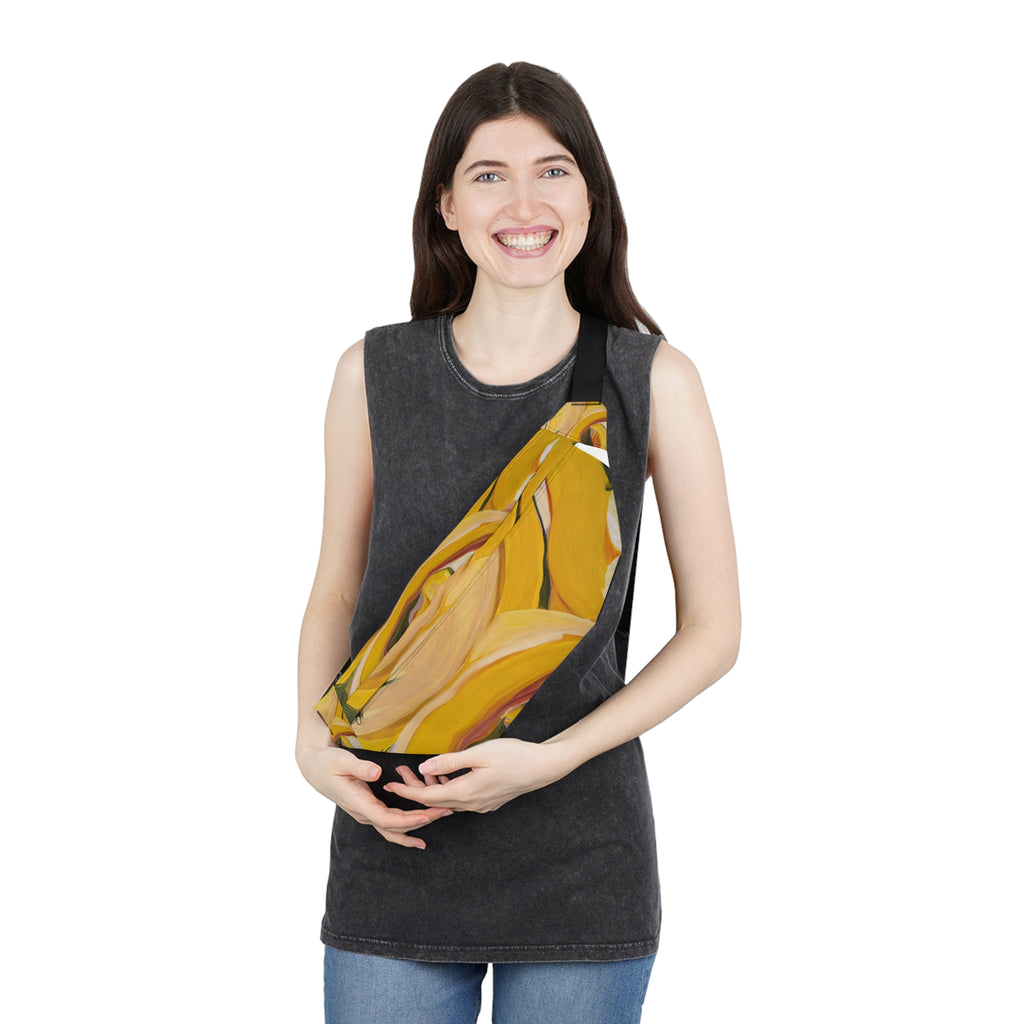 Yellow Rose Floral Fanny Pack
