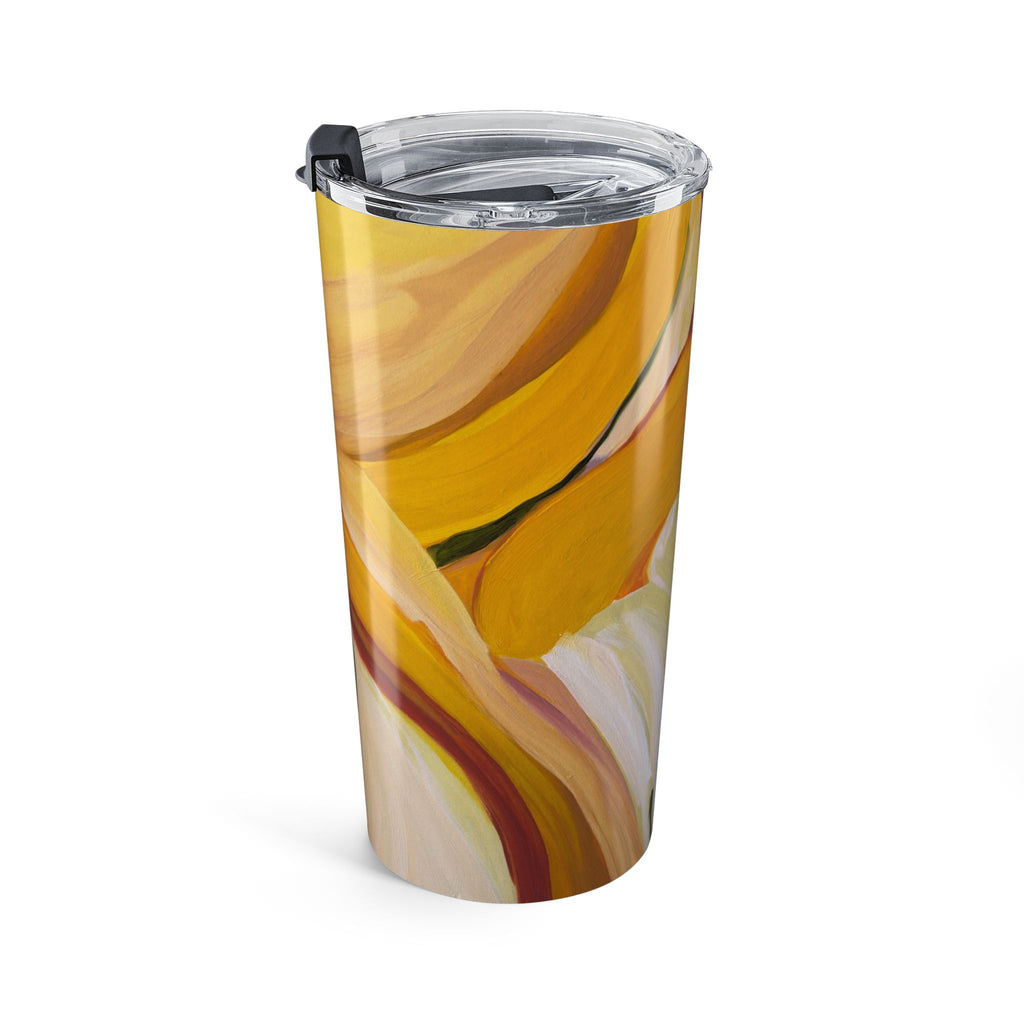 20oz Floral Tumbler — Yellow Abstract Calla Lily Travel Cup