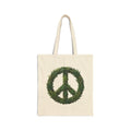 Peace Leaf Tote Bag — Eco-Friendly Canvas Shopper with Leaf Peace Sign