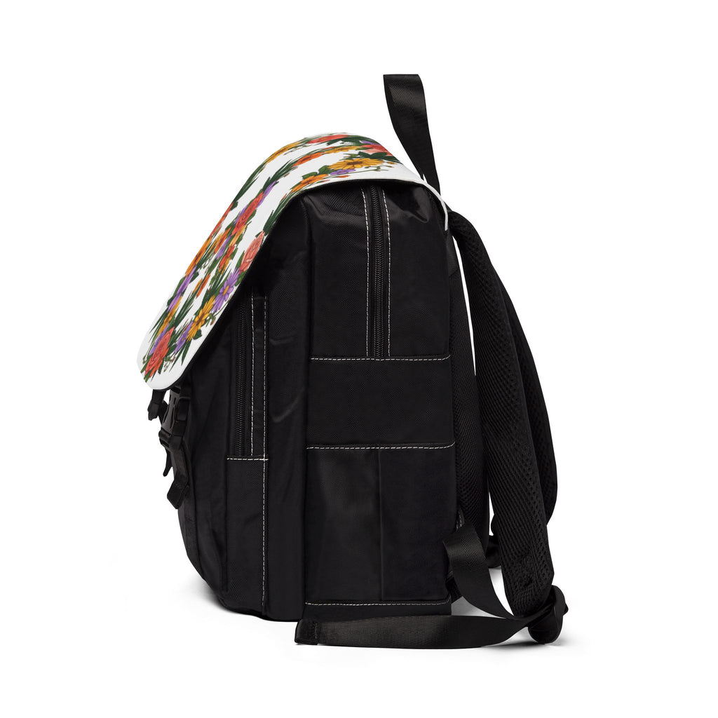 Floral Peace Sign Backpack — Boho Flower Shoulder Backpack
