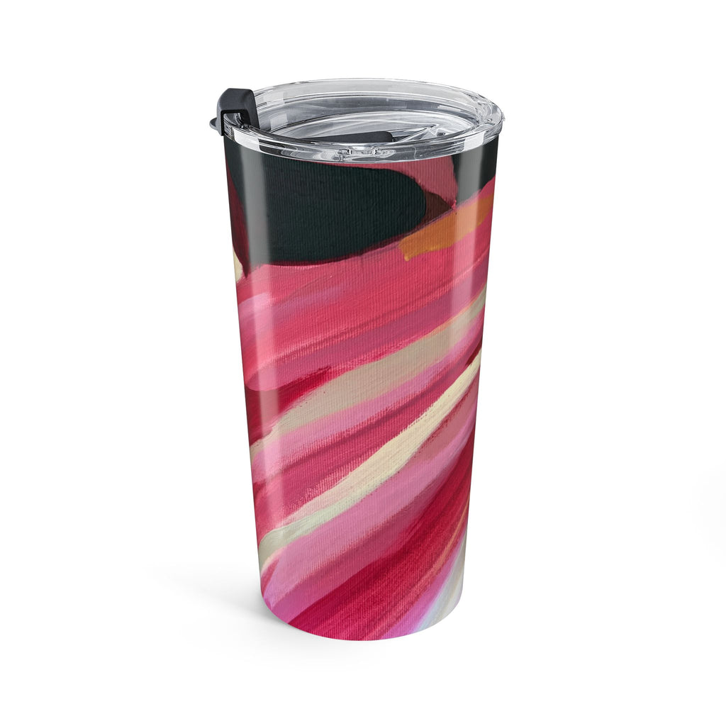 20oz Abstract Pink Swirl Tumbler — Insulated Travel Cup