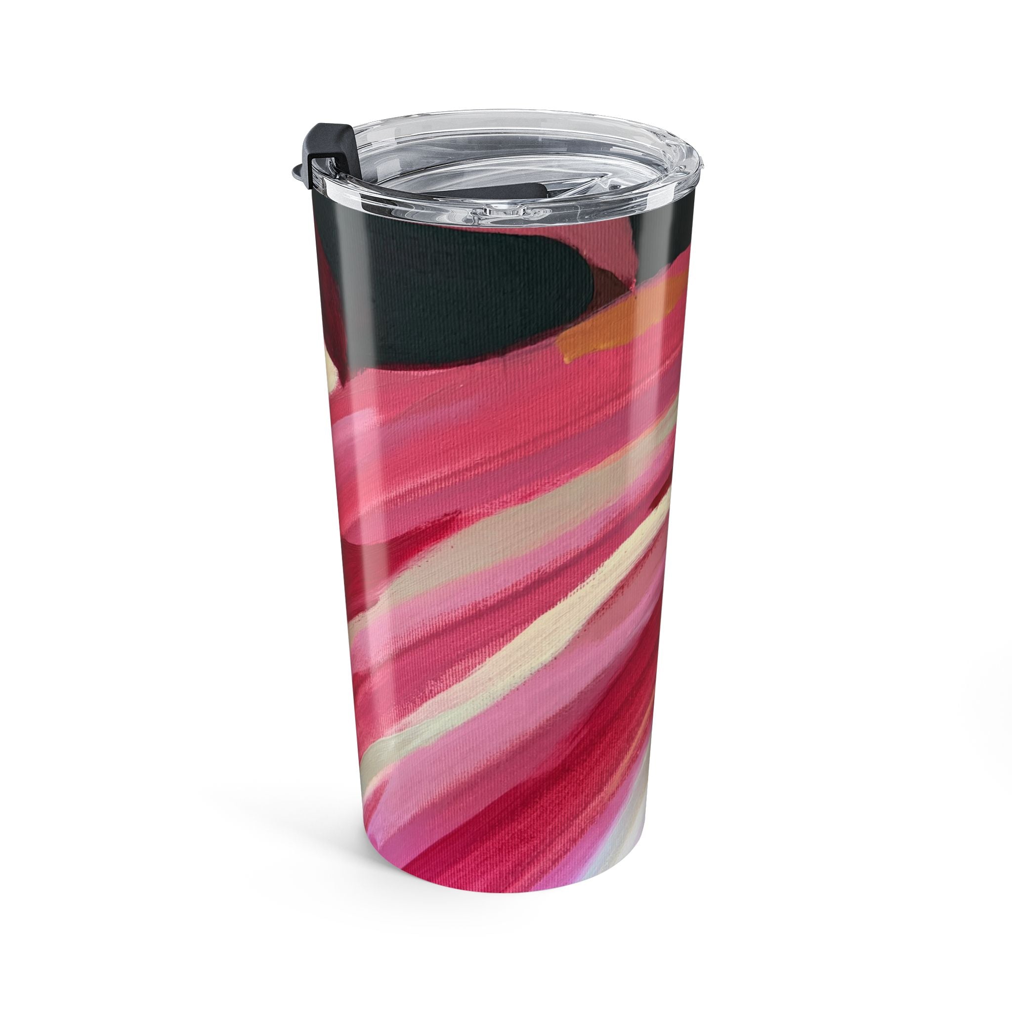 20oz Abstract Pink Swirl Tumbler — Insulated Travel Cup