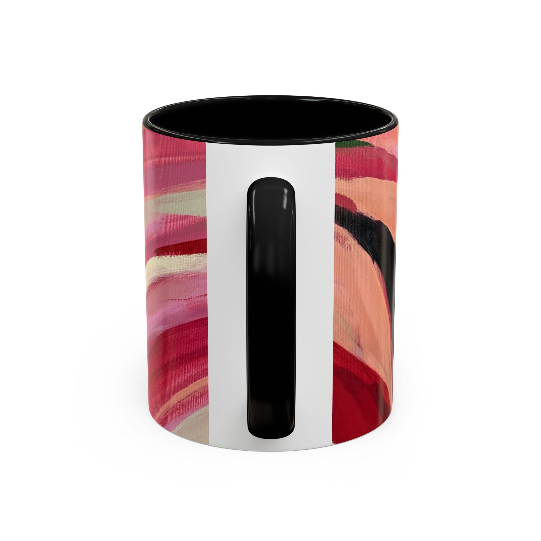 Abstract Pink Brushstroke Coffee Mug — Artistic Accent Mug (11/15oz)