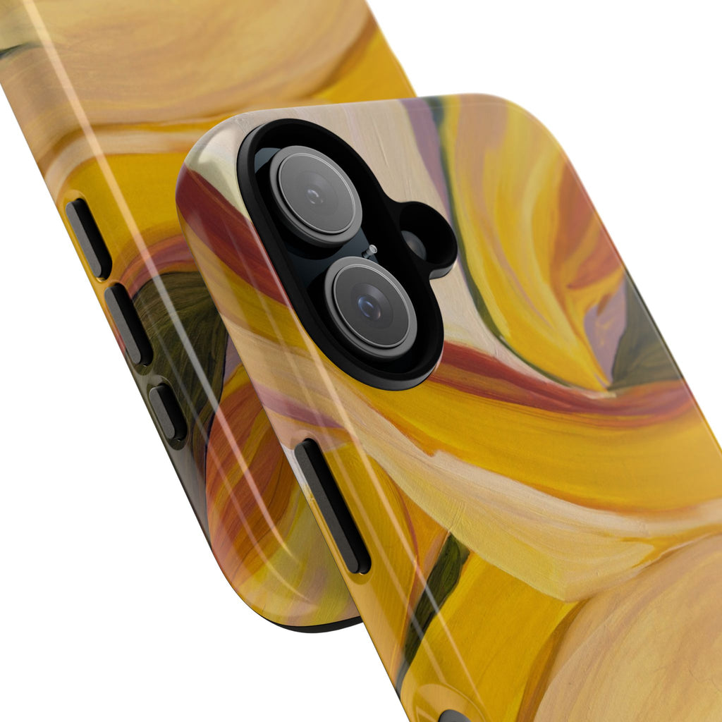 Phone Case — Abstract Yellow Swirl Tough Case