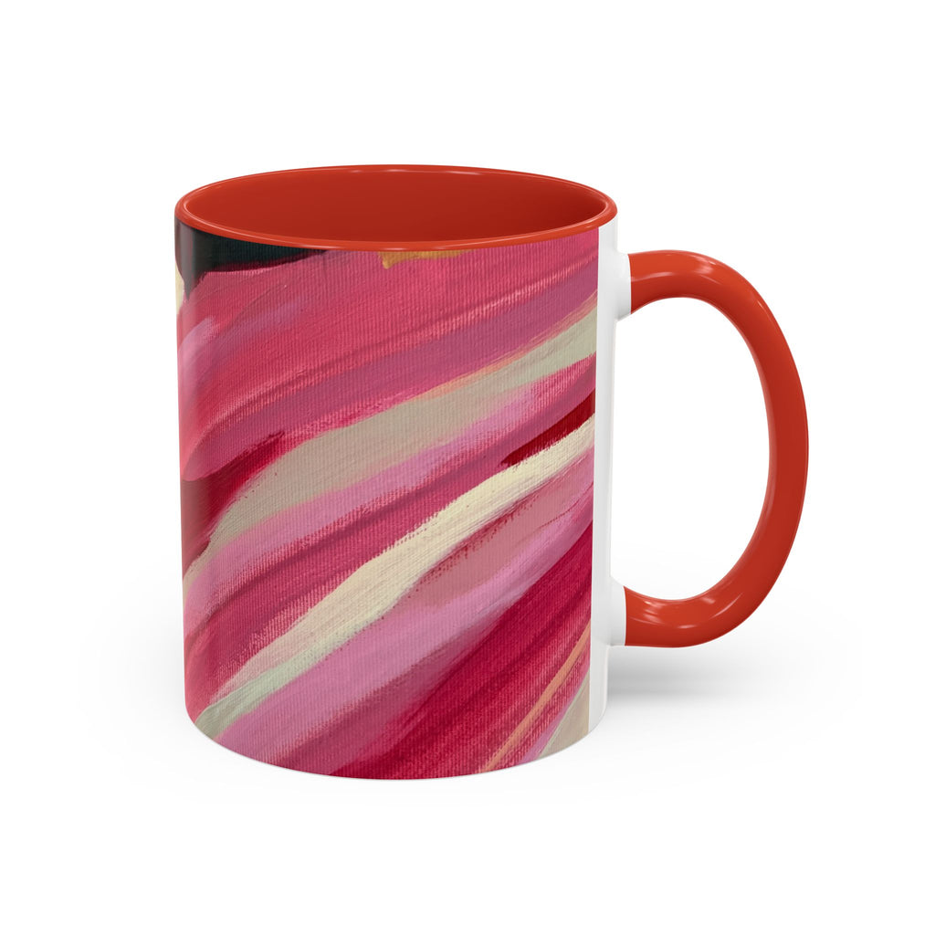Abstract Pink Brushstroke Coffee Mug — Artistic Accent Mug (11/15oz)