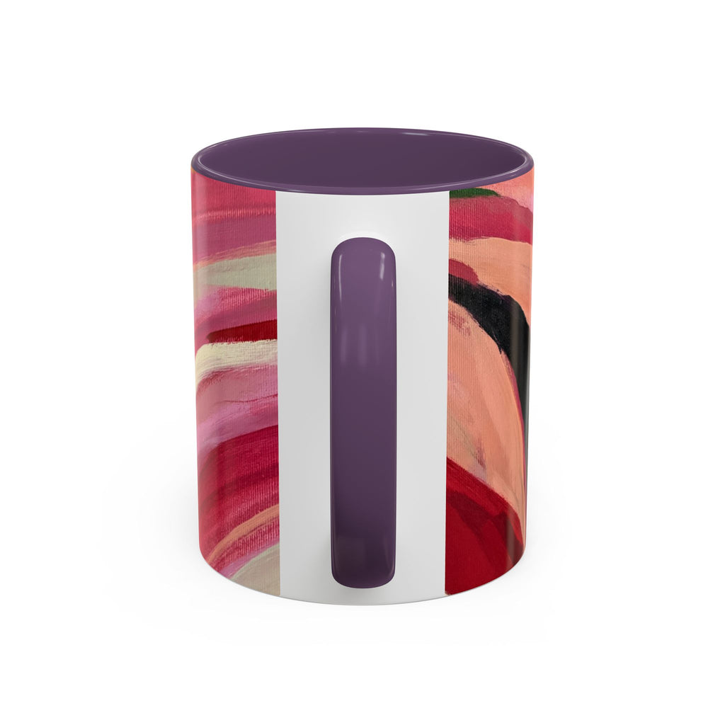 Abstract Pink Brushstroke Coffee Mug — Artistic Accent Mug (11/15oz)