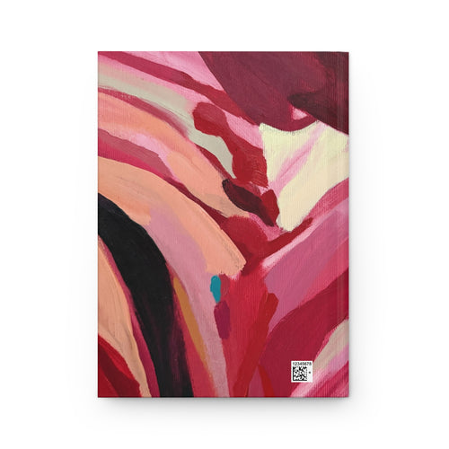 Abstract Pink Brushstroke Hardcover Journal — Matte Floral Art Notebook for Notes & Gift