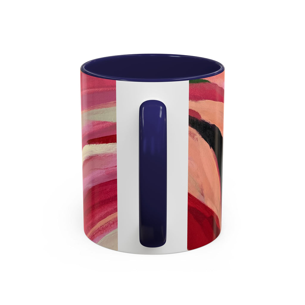 Abstract Pink Brushstroke Coffee Mug — Artistic Accent Mug (11/15oz)