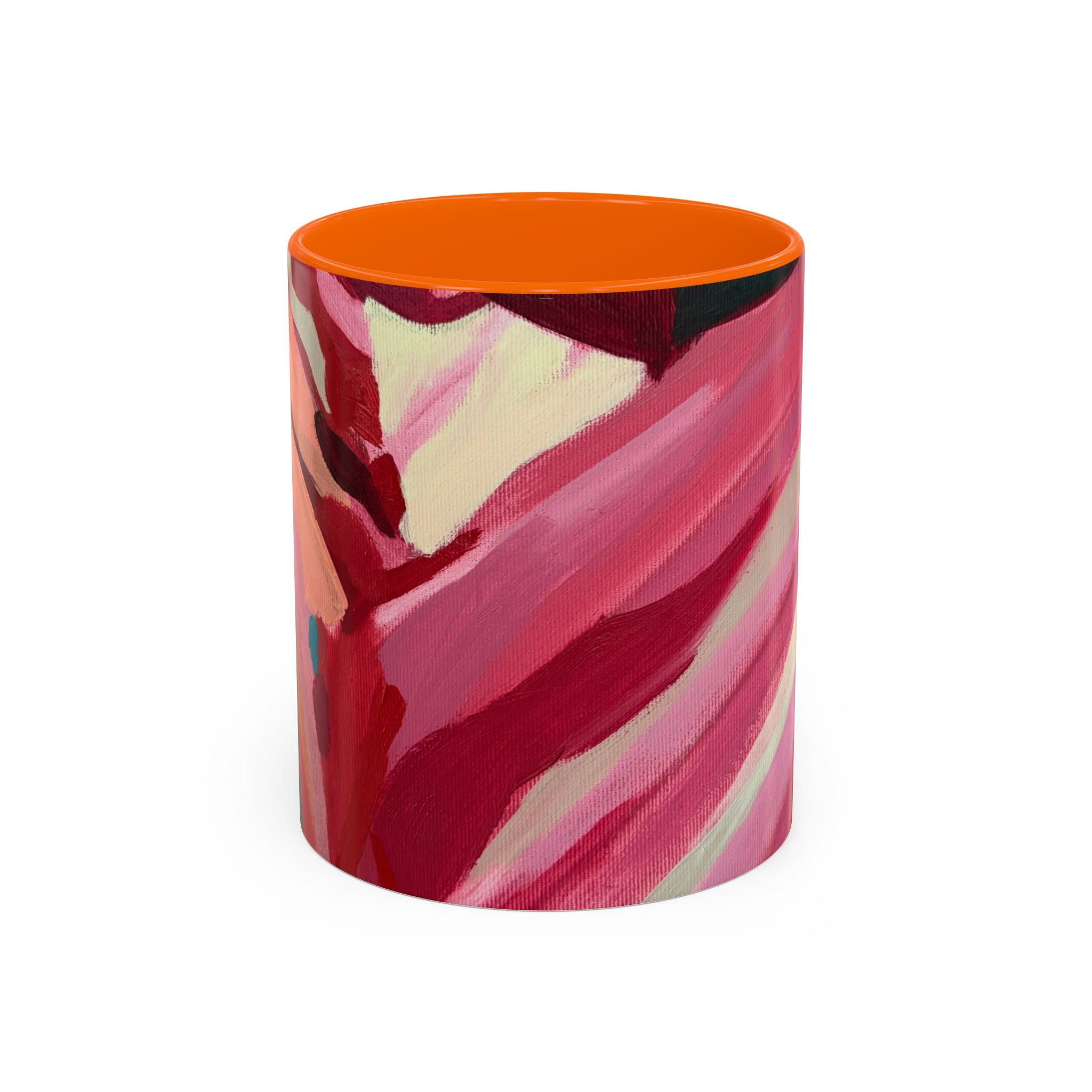 Abstract Pink Brushstroke Coffee Mug — Artistic Accent Mug (11/15oz)