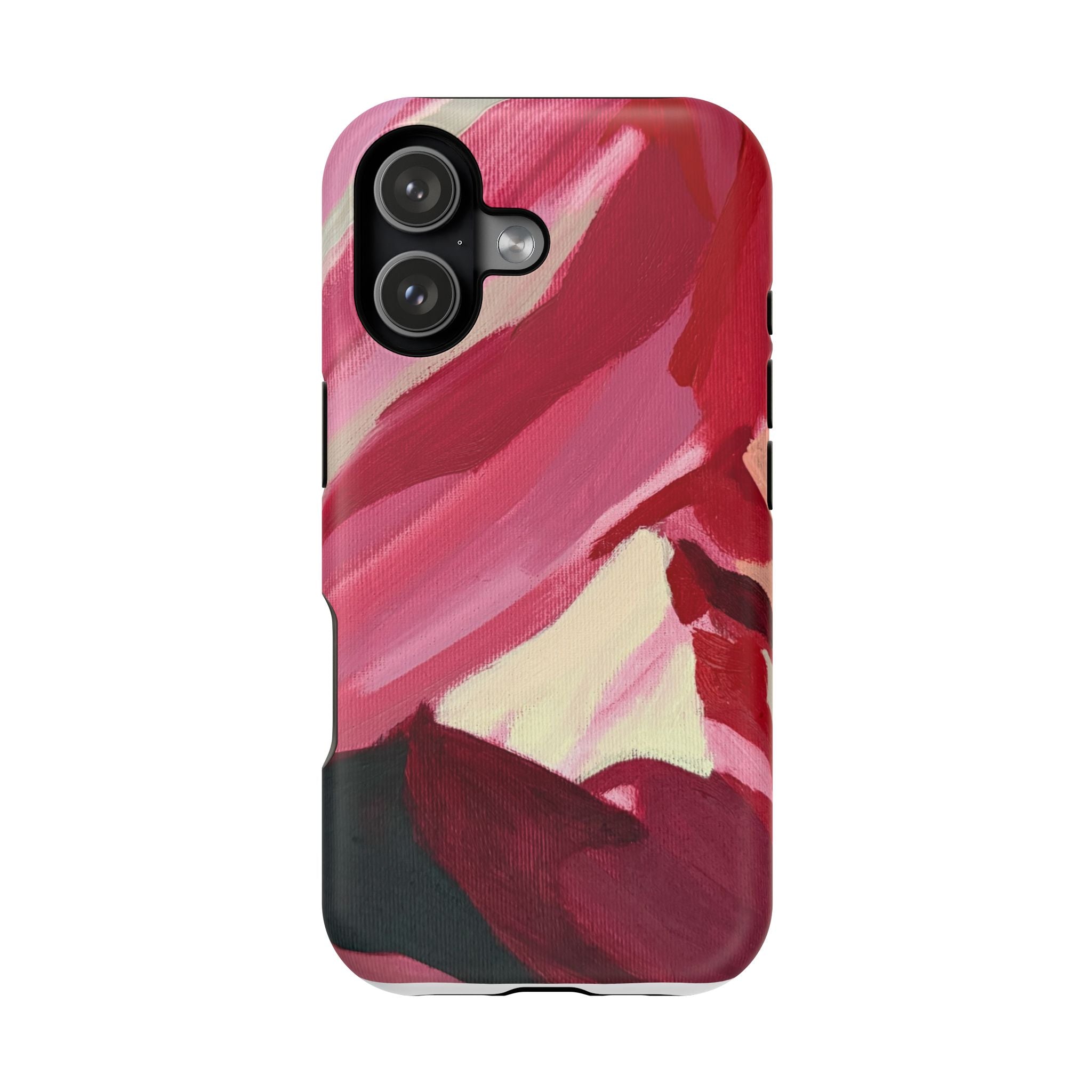 Abstract Red Brushstroke Phone Case — Magnetic Impact-Resistant Protection