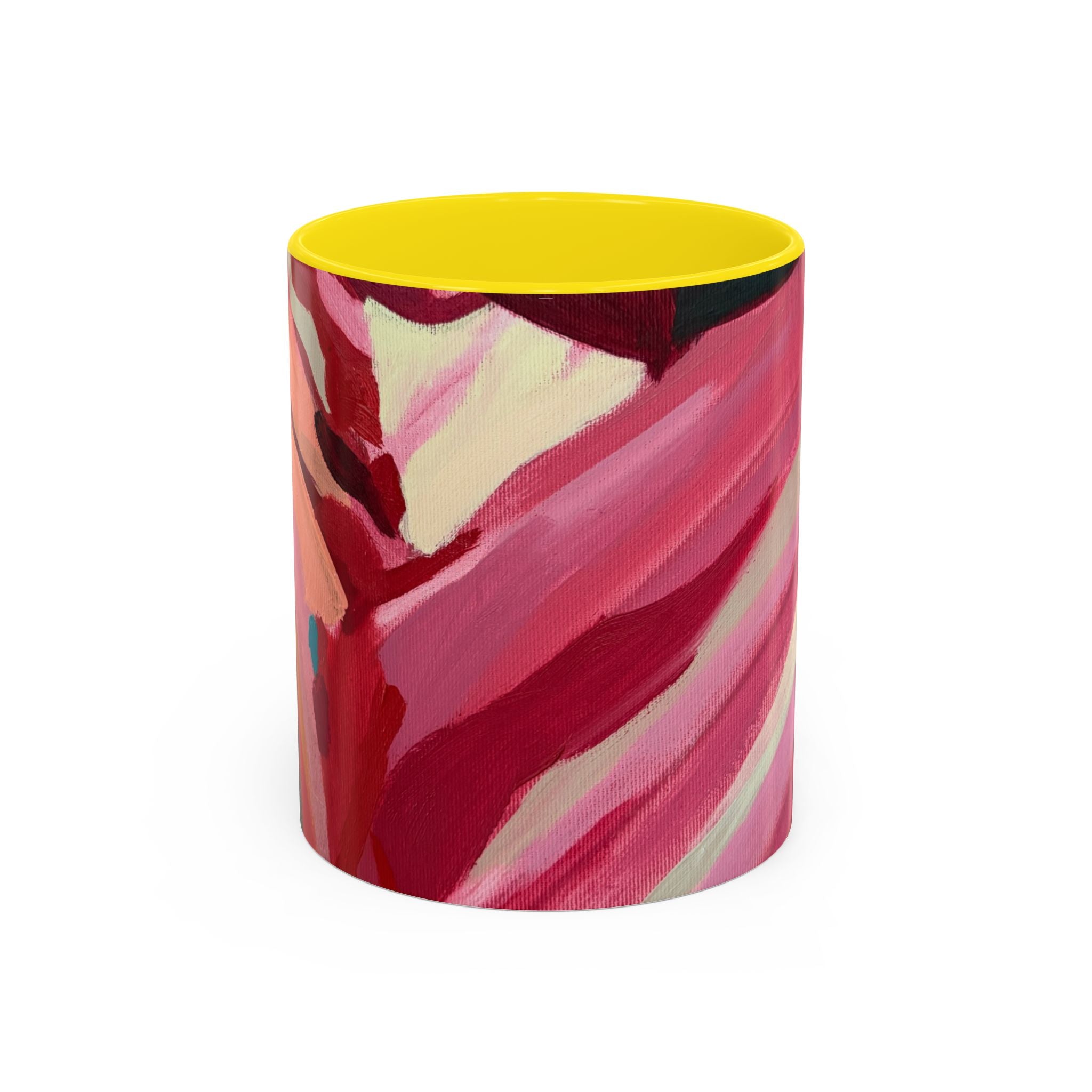 Abstract Pink Brushstroke Coffee Mug — Artistic Accent Mug (11/15oz)