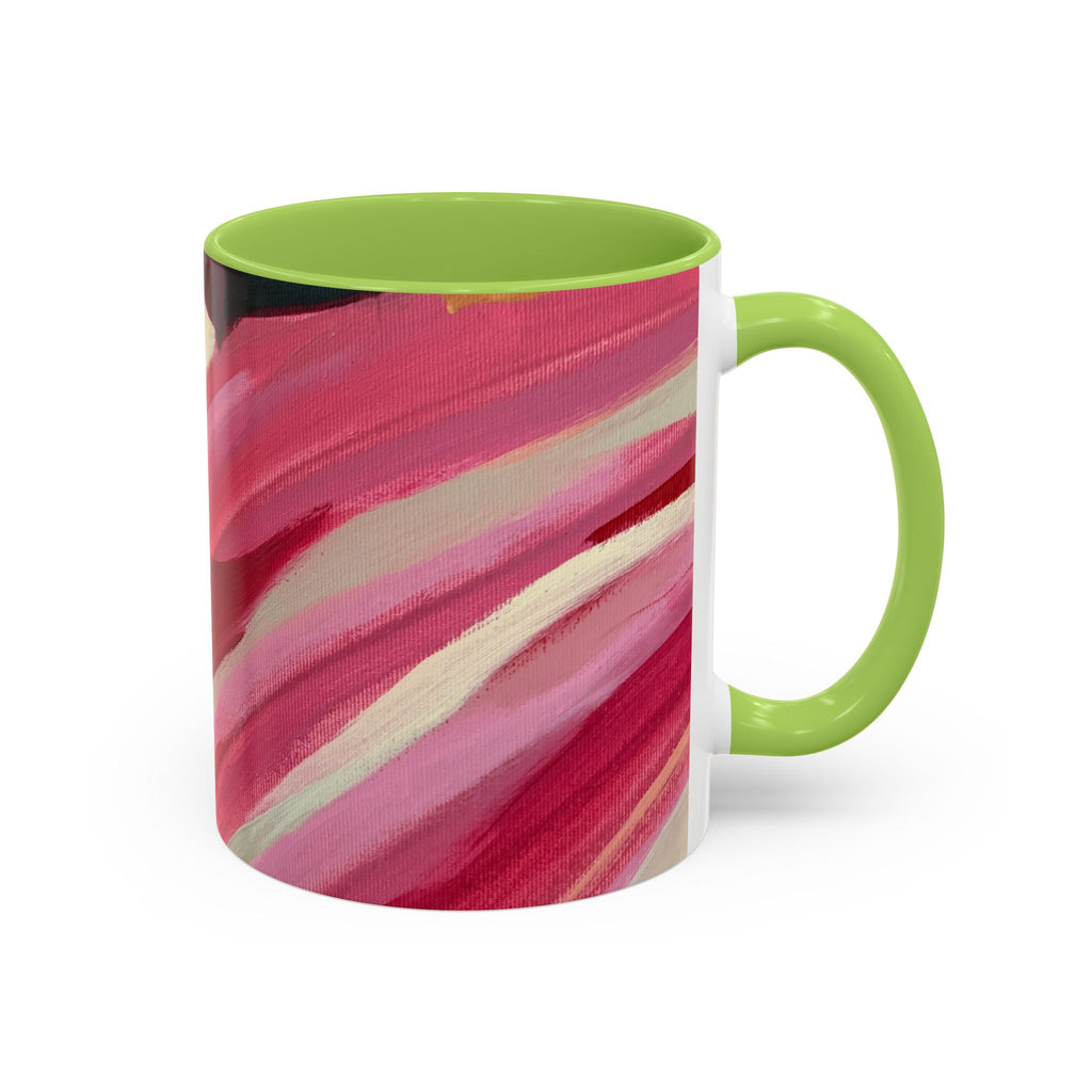 Abstract Pink Brushstroke Coffee Mug — Artistic Accent Mug (11/15oz)
