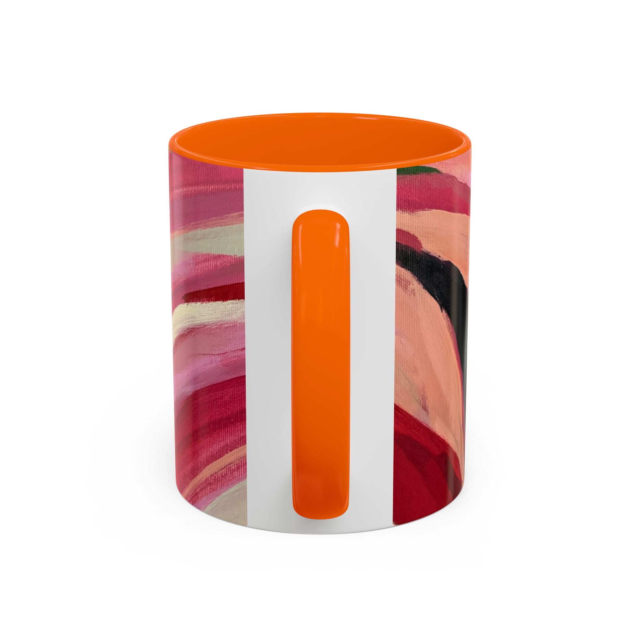 Abstract Pink Brushstroke Coffee Mug — Artistic Accent Mug (11/15oz)