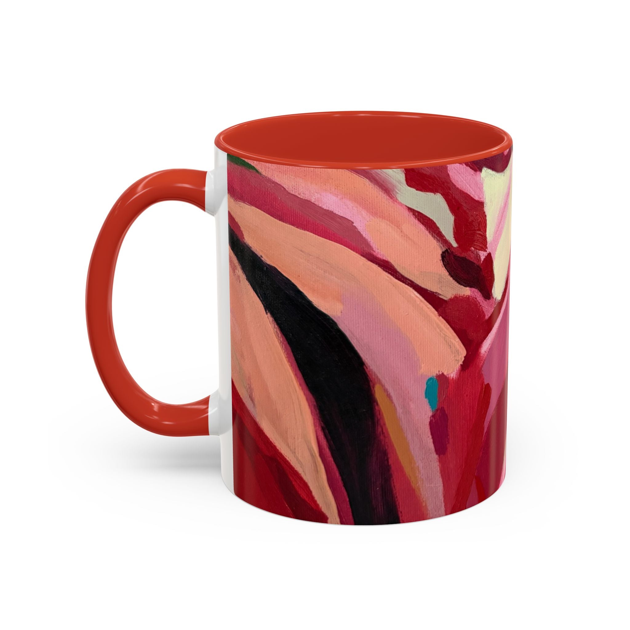 Abstract Pink Brushstroke Coffee Mug — Artistic Accent Mug (11/15oz)