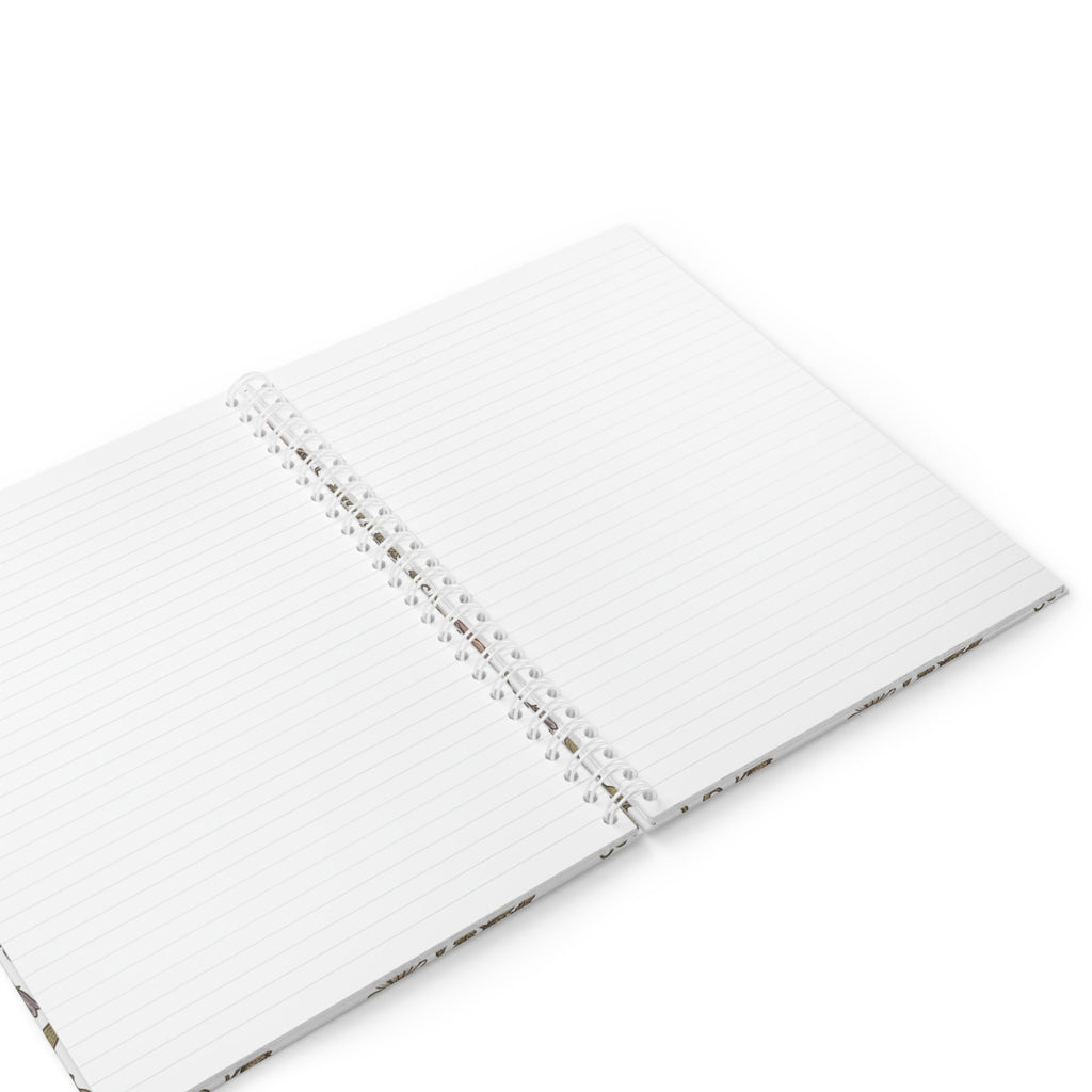Floral Vintage Rose Spiral Notebook — Botanical Birds & Butterflies Journal