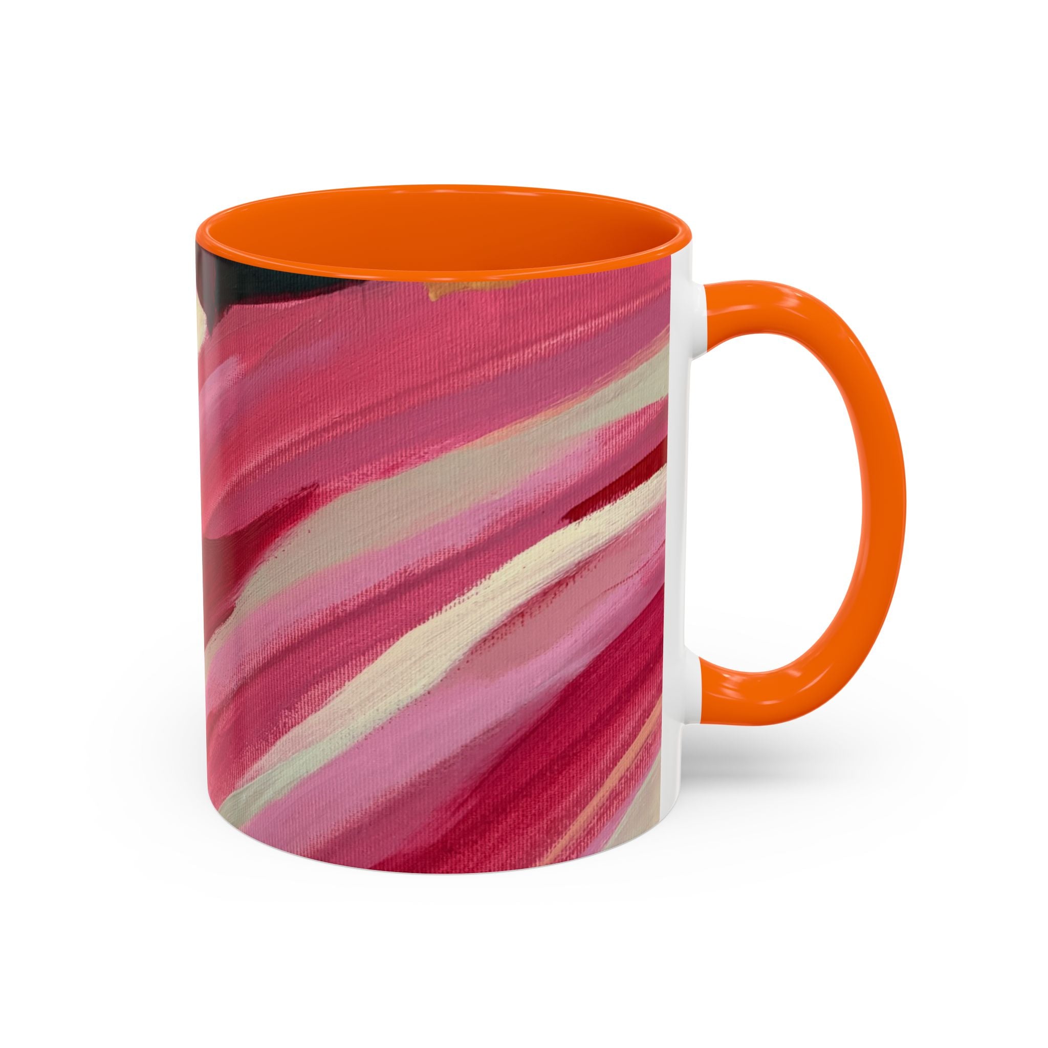 Abstract Pink Brushstroke Coffee Mug — Artistic Accent Mug (11/15oz)