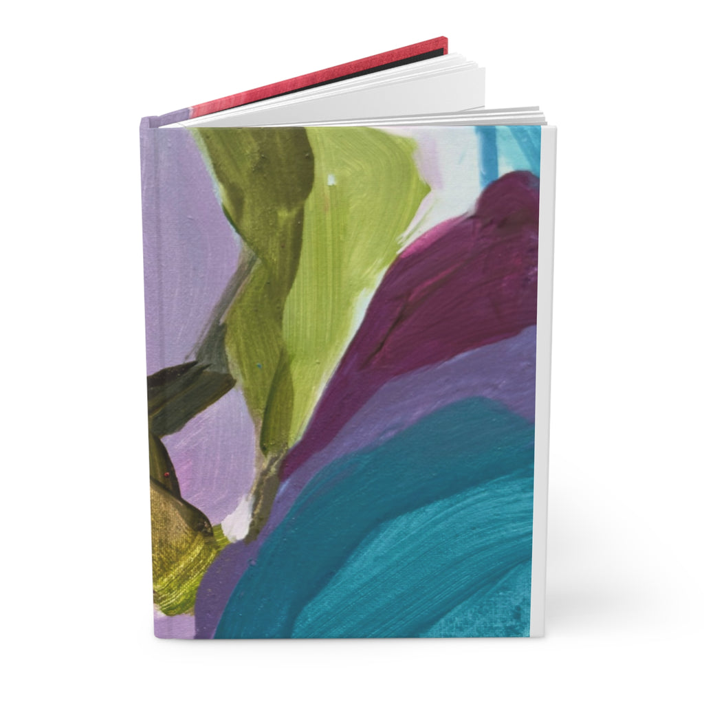 Abstract Floral Hardcover Journal — Colorful Brushstroke Notebook