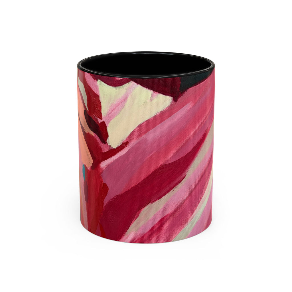 Abstract Pink Brushstroke Coffee Mug — Artistic Accent Mug (11/15oz)