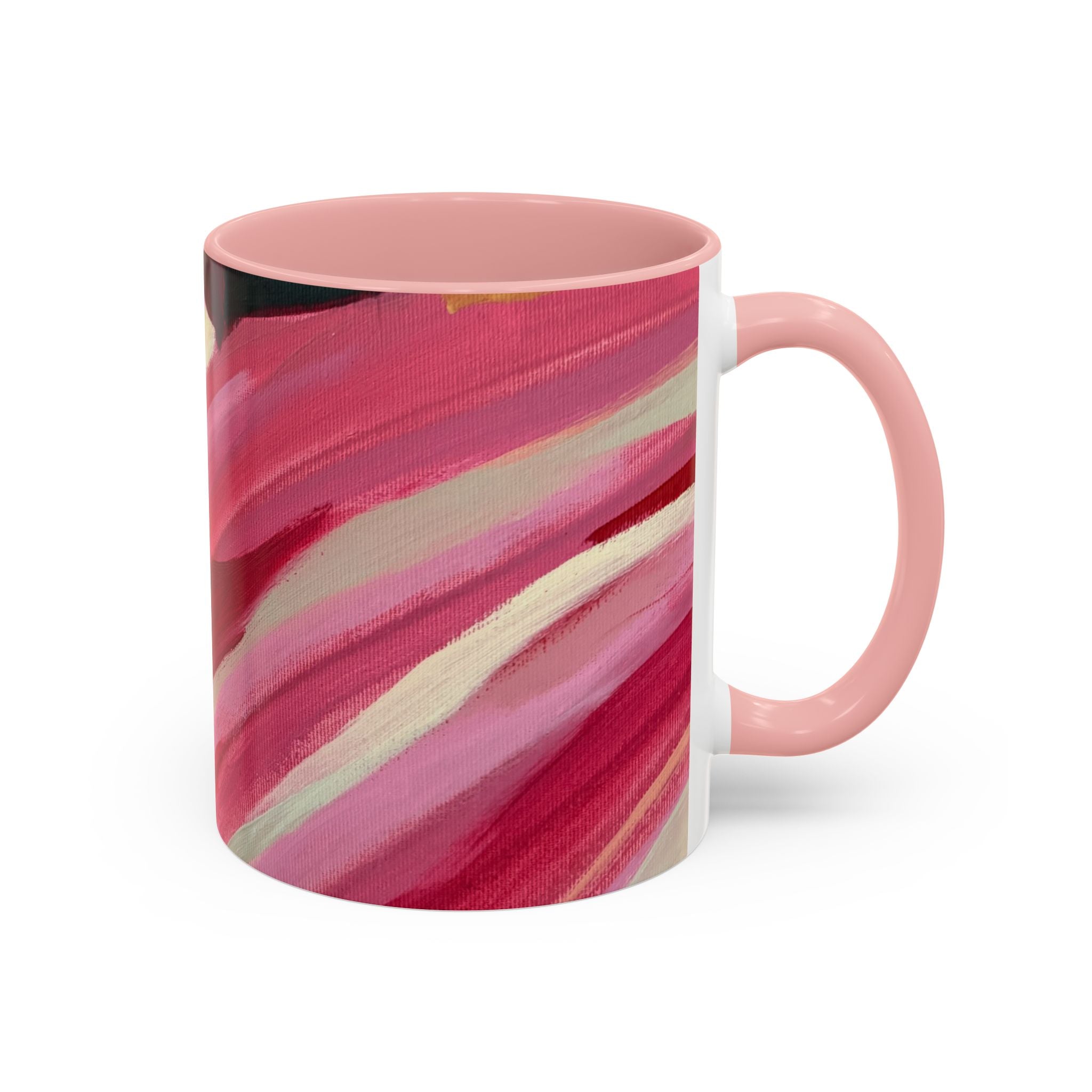 Abstract Pink Brushstroke Coffee Mug — Artistic Accent Mug (11/15oz)