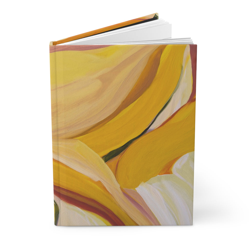 Abstract Yellow Floral Hardcover Journal — Matte Artistic Notebook for Daily Notes & Gifts