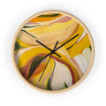 Yellow Floral Abstract Wall Clock — Modern Botanical Home Decor