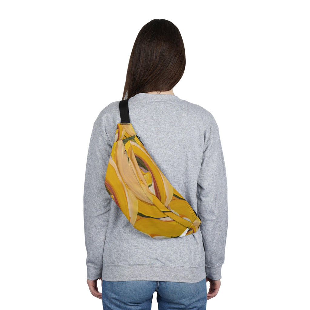 Yellow Rose Floral Fanny Pack