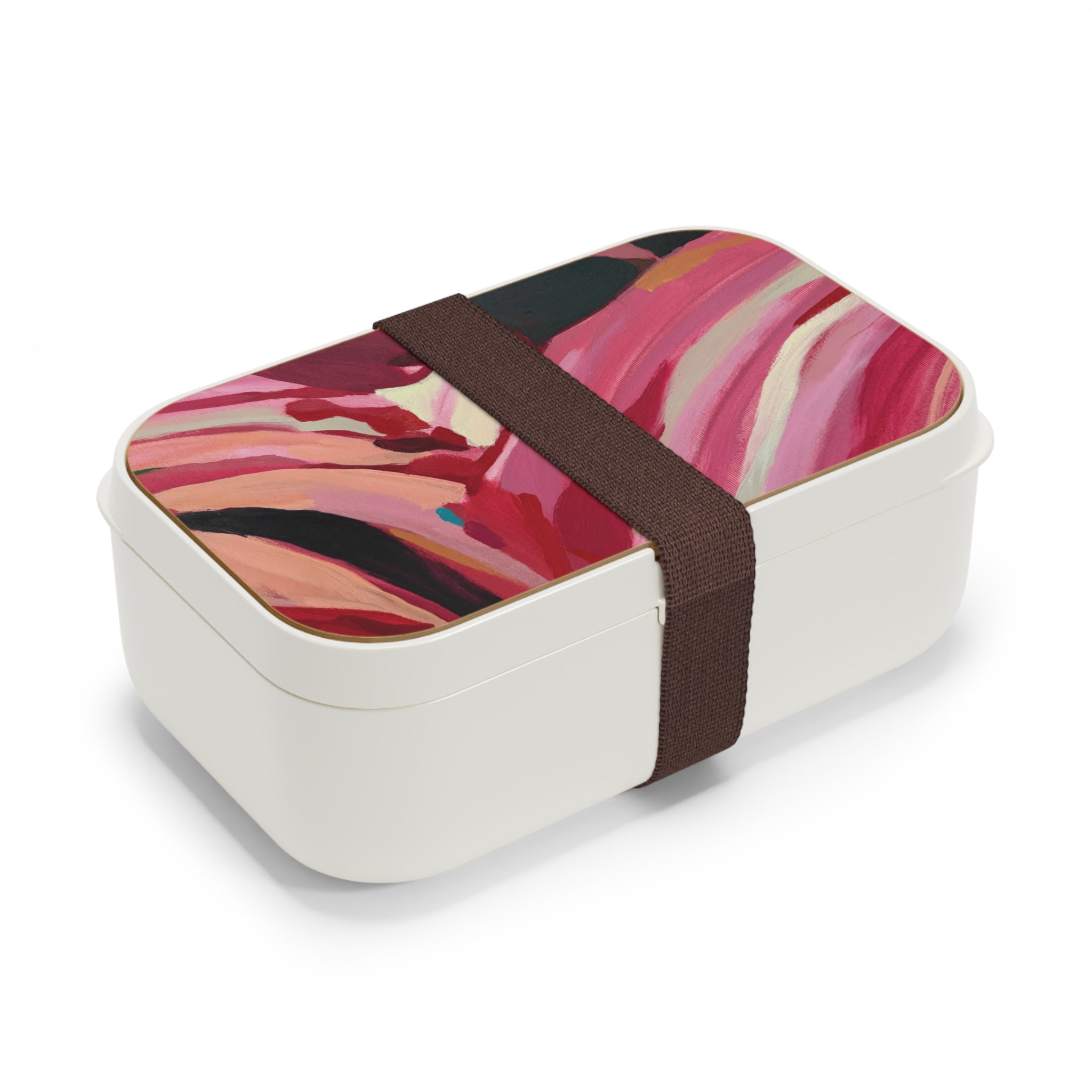 Abstract Pink Swirl Bento Lunch Box – Artistic Portable Food Container