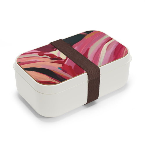 Abstract Pink Swirl Bento Lunch Box – Artistic Portable Food Container