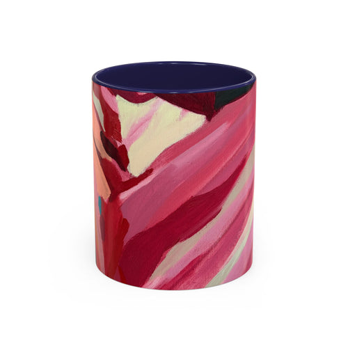 Abstract Pink Brushstroke Coffee Mug — Artistic Accent Mug (11/15oz)