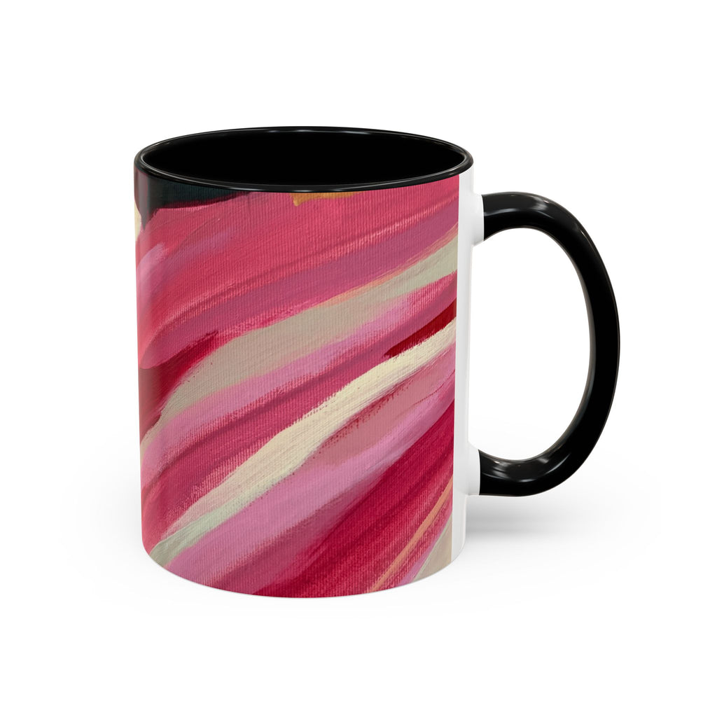 Abstract Pink Brushstroke Coffee Mug — Artistic Accent Mug (11/15oz)