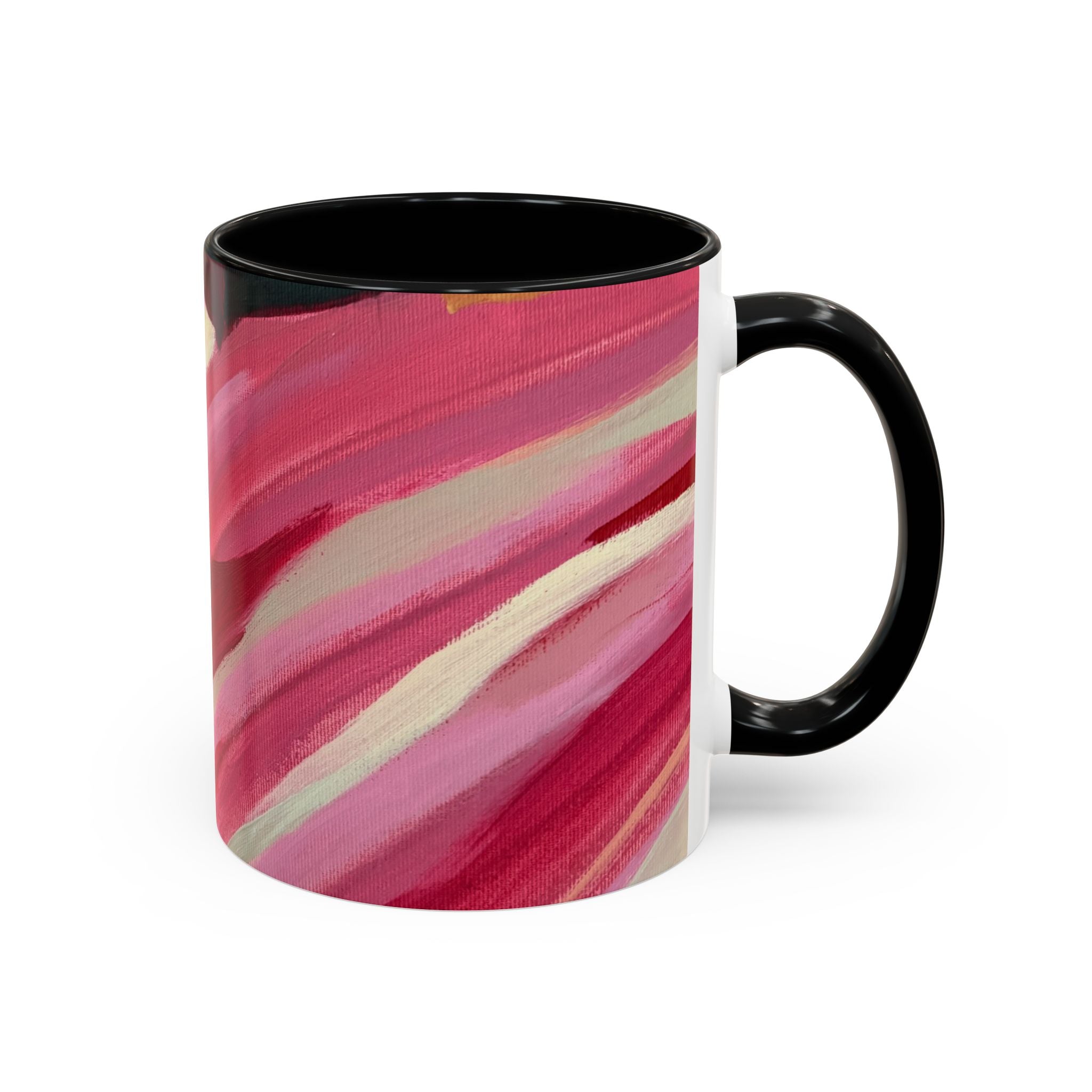 Abstract Pink Brushstroke Coffee Mug — Artistic Accent Mug (11/15oz)
