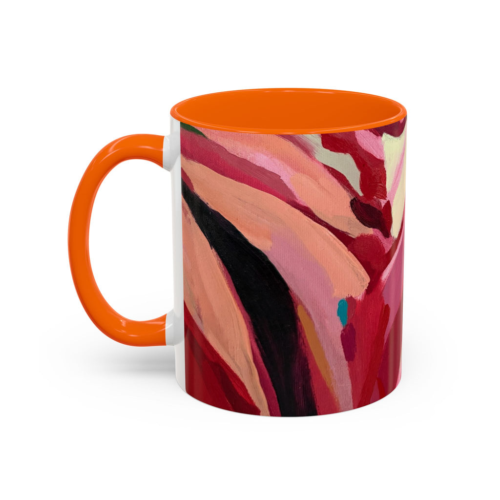 Abstract Pink Brushstroke Coffee Mug — Artistic Accent Mug (11/15oz)
