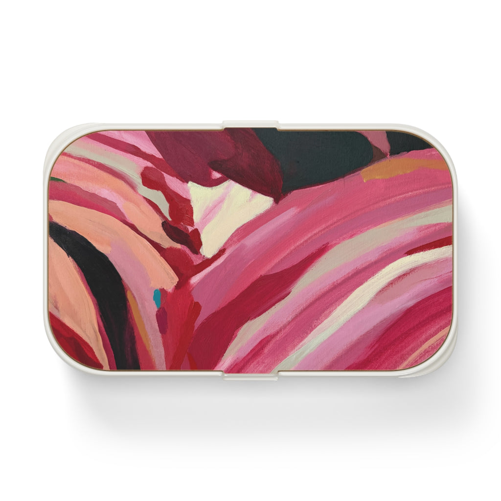 Abstract Pink Swirl Bento Lunch Box – Artistic Portable Food Container
