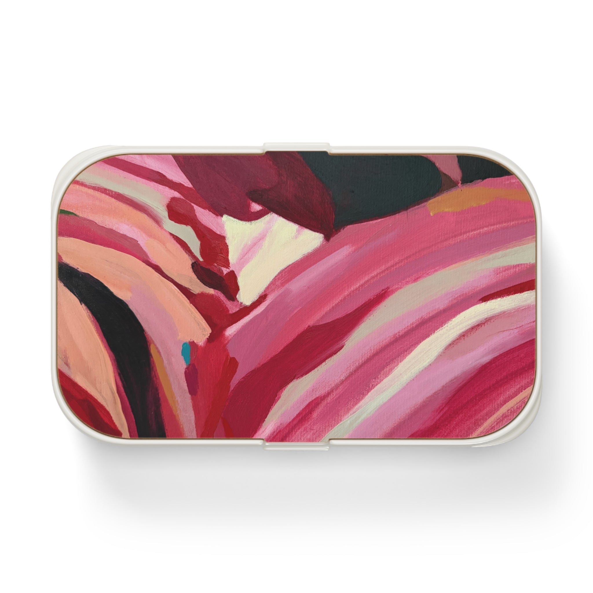 Abstract Pink Swirl Bento Lunch Box – Artistic Portable Food Container