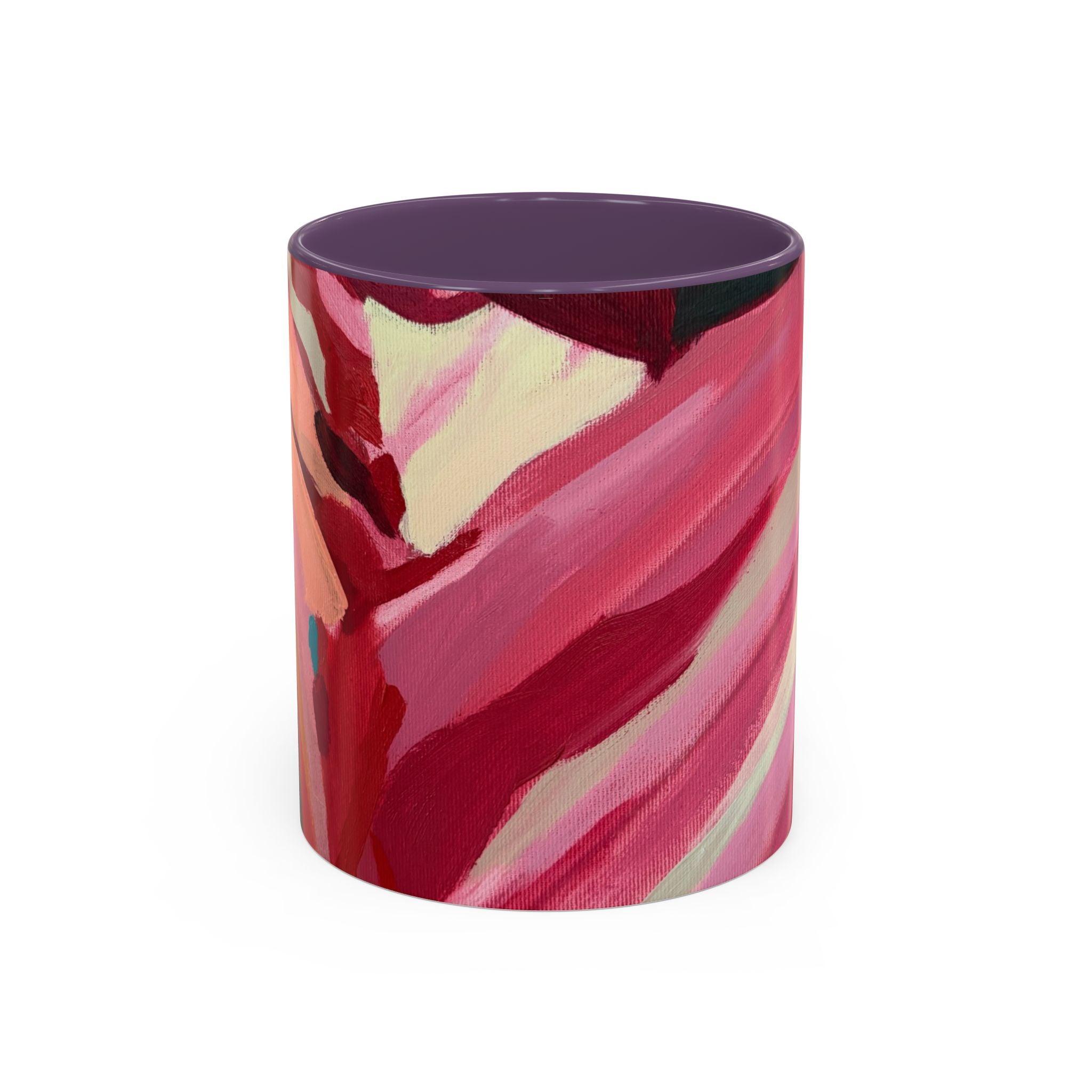 Abstract Pink Brushstroke Coffee Mug — Artistic Accent Mug (11/15oz)