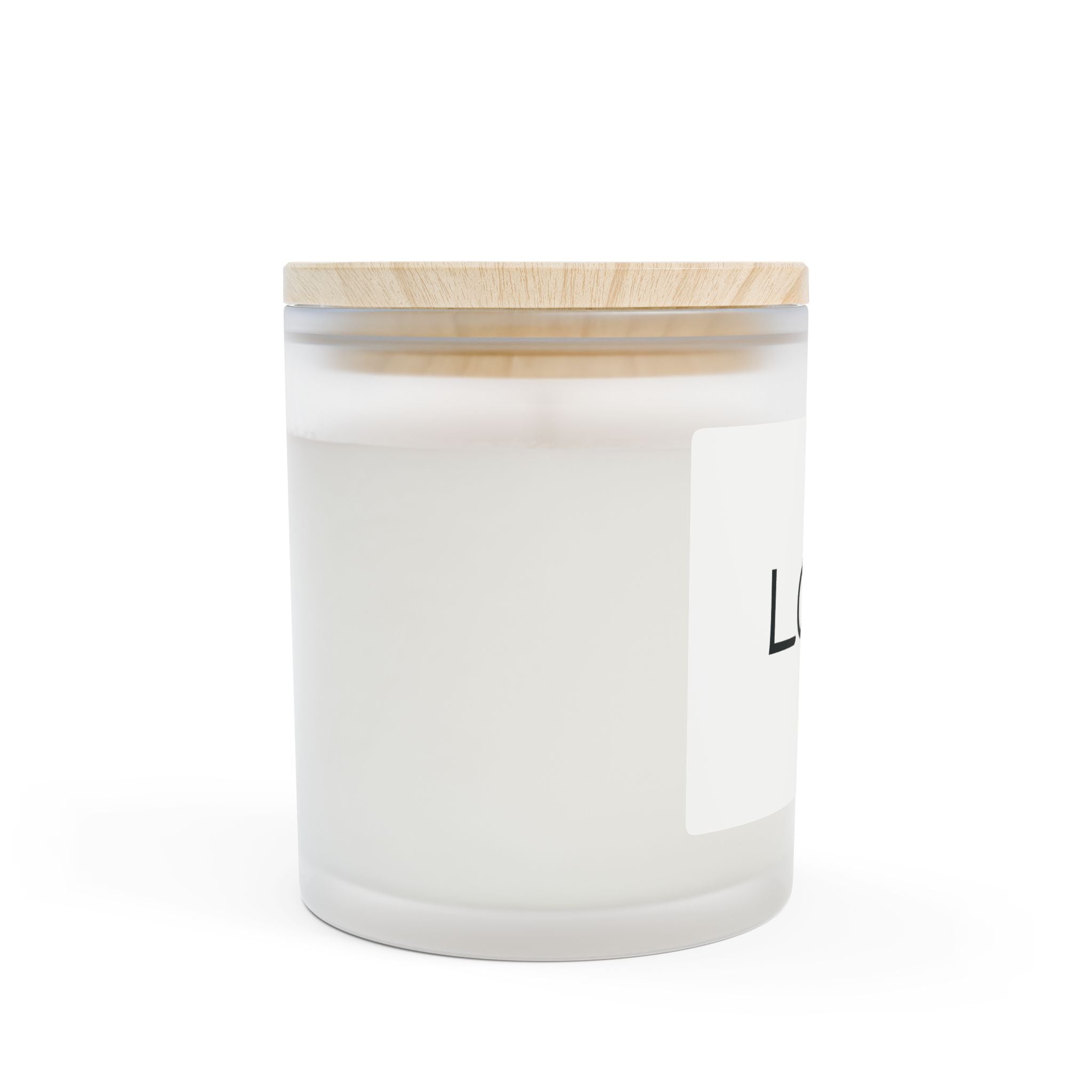 Love Frosted Glass Candle — 11oz Scented Soy Candle with Wooden Lid