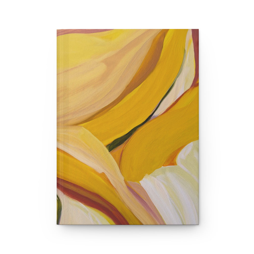 Abstract Yellow Floral Hardcover Journal — Matte Artistic Notebook for Daily Notes & Gifts