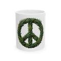 Ceramic Peace Leaf Mug — Cannabis Leaf Peace Sign Coffee Cup (11oz, 15oz)