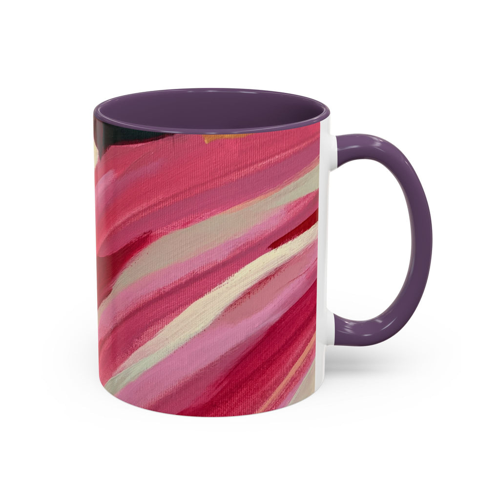 Abstract Pink Brushstroke Coffee Mug — Artistic Accent Mug (11/15oz)