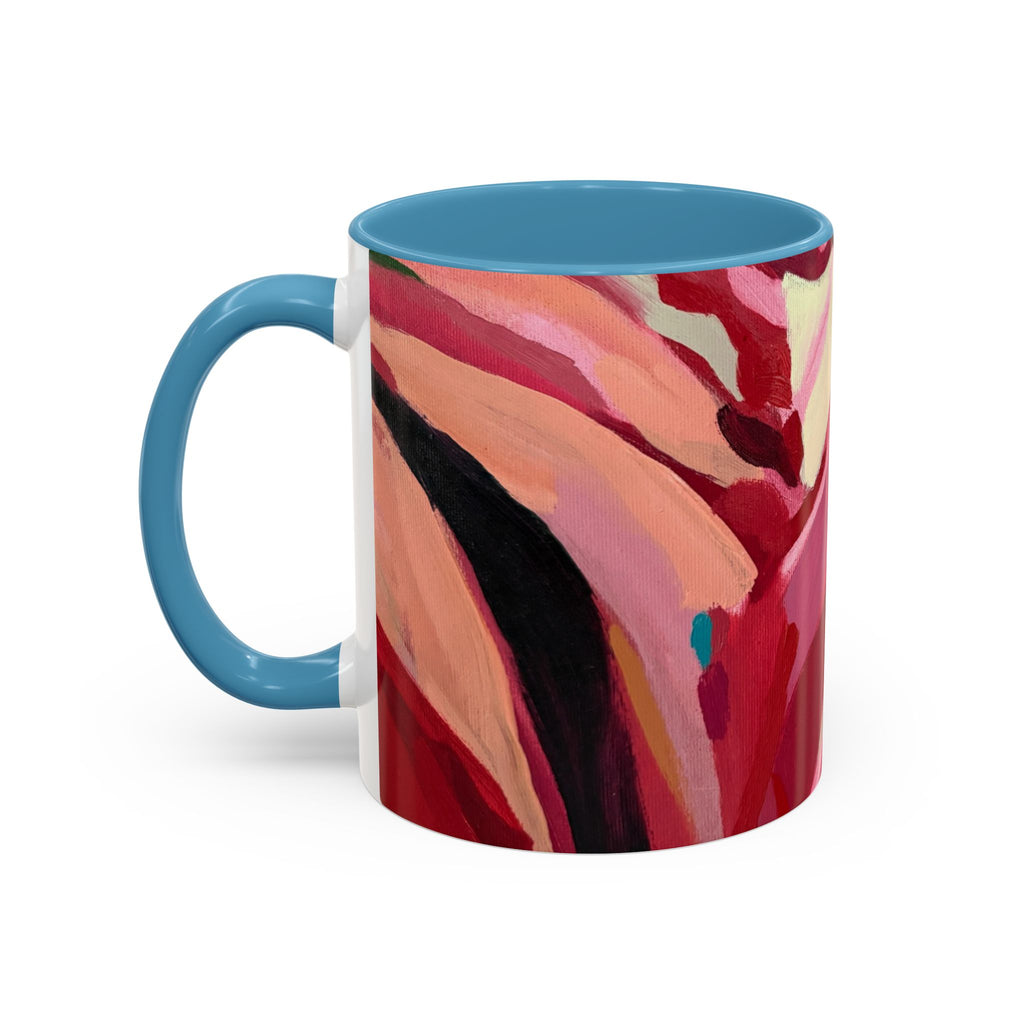 Abstract Pink Brushstroke Coffee Mug — Artistic Accent Mug (11/15oz)