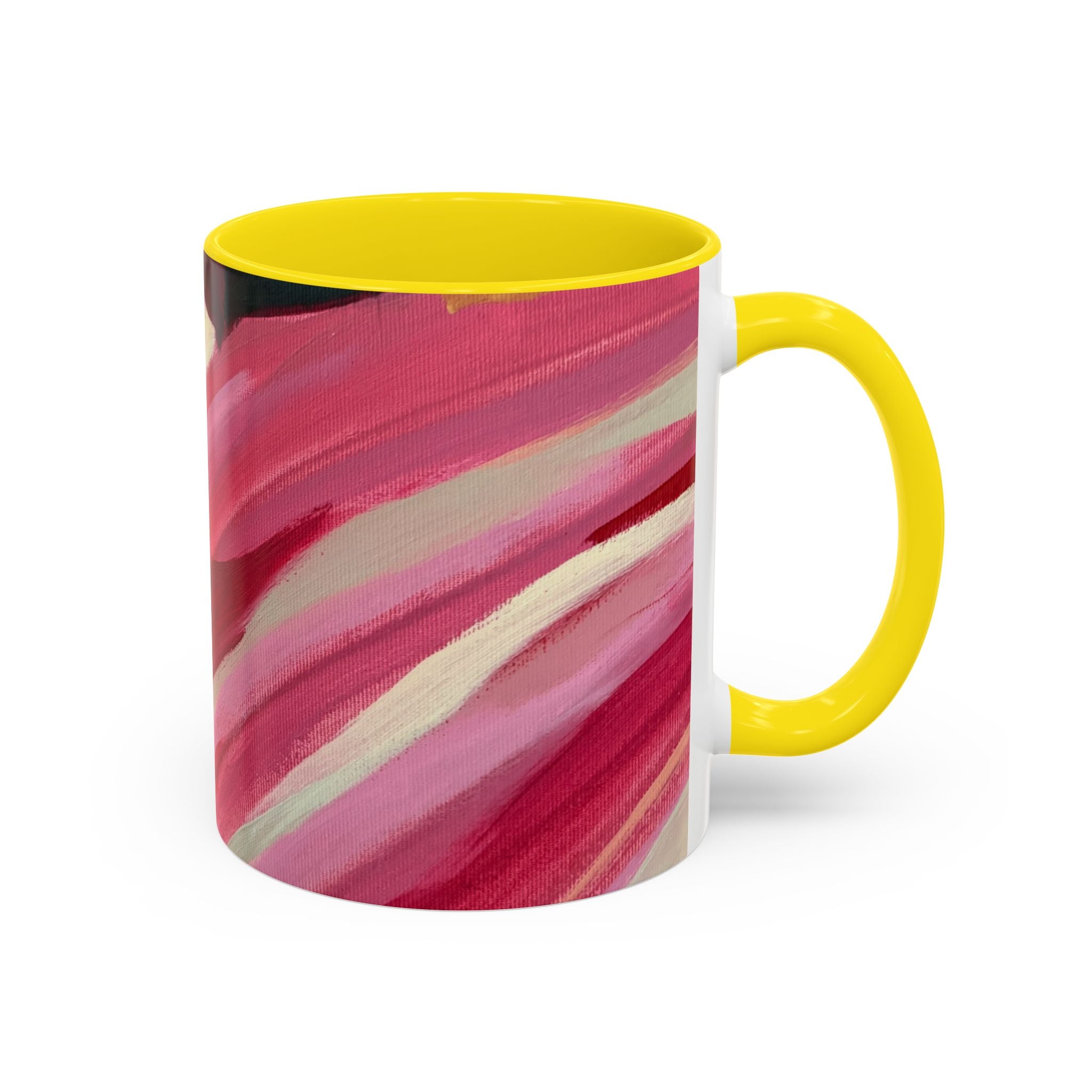 Abstract Pink Brushstroke Coffee Mug — Artistic Accent Mug (11/15oz)