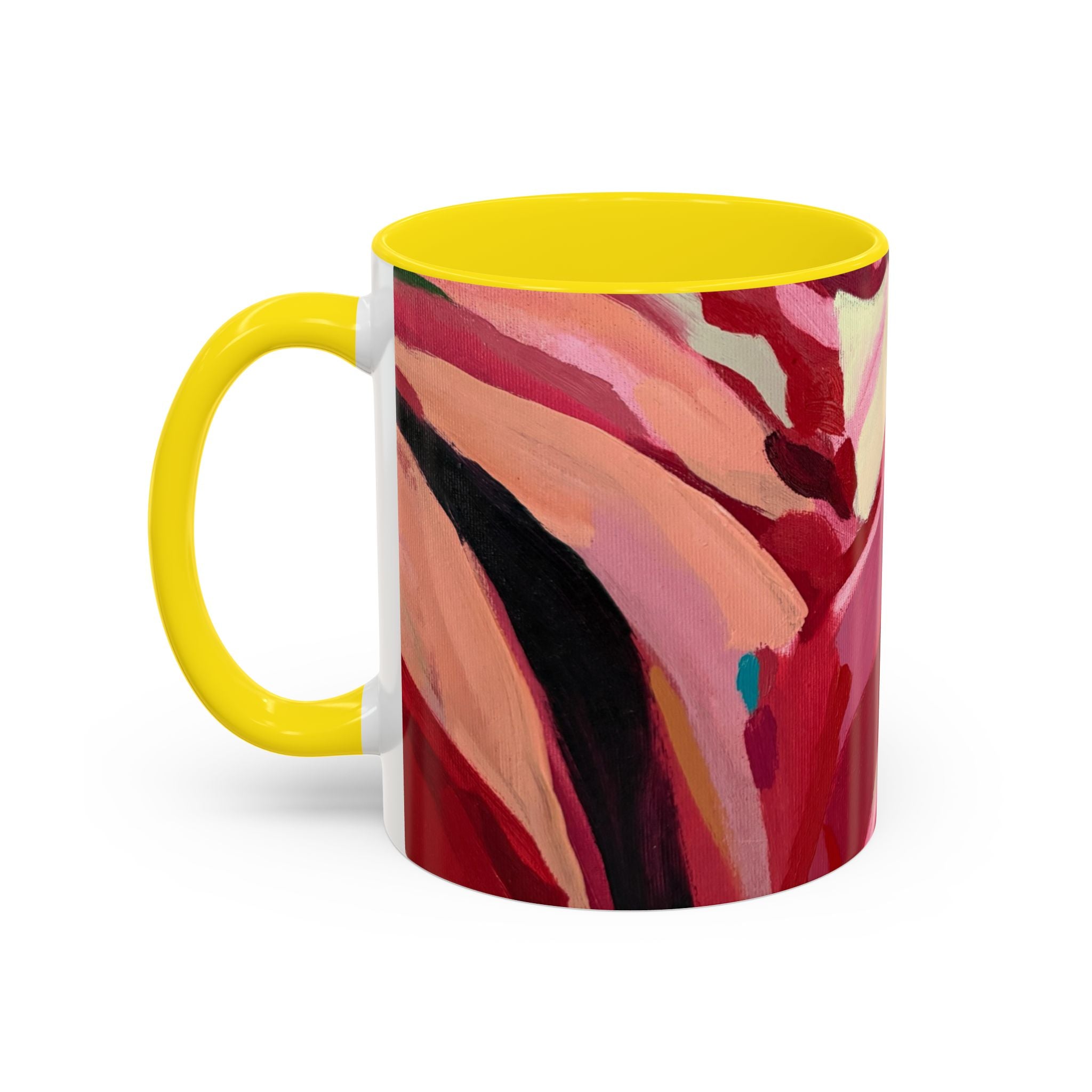 Abstract Pink Brushstroke Coffee Mug — Artistic Accent Mug (11/15oz)