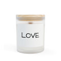 Love Frosted Glass Candle — 11oz Scented Soy Candle with Wooden Lid
